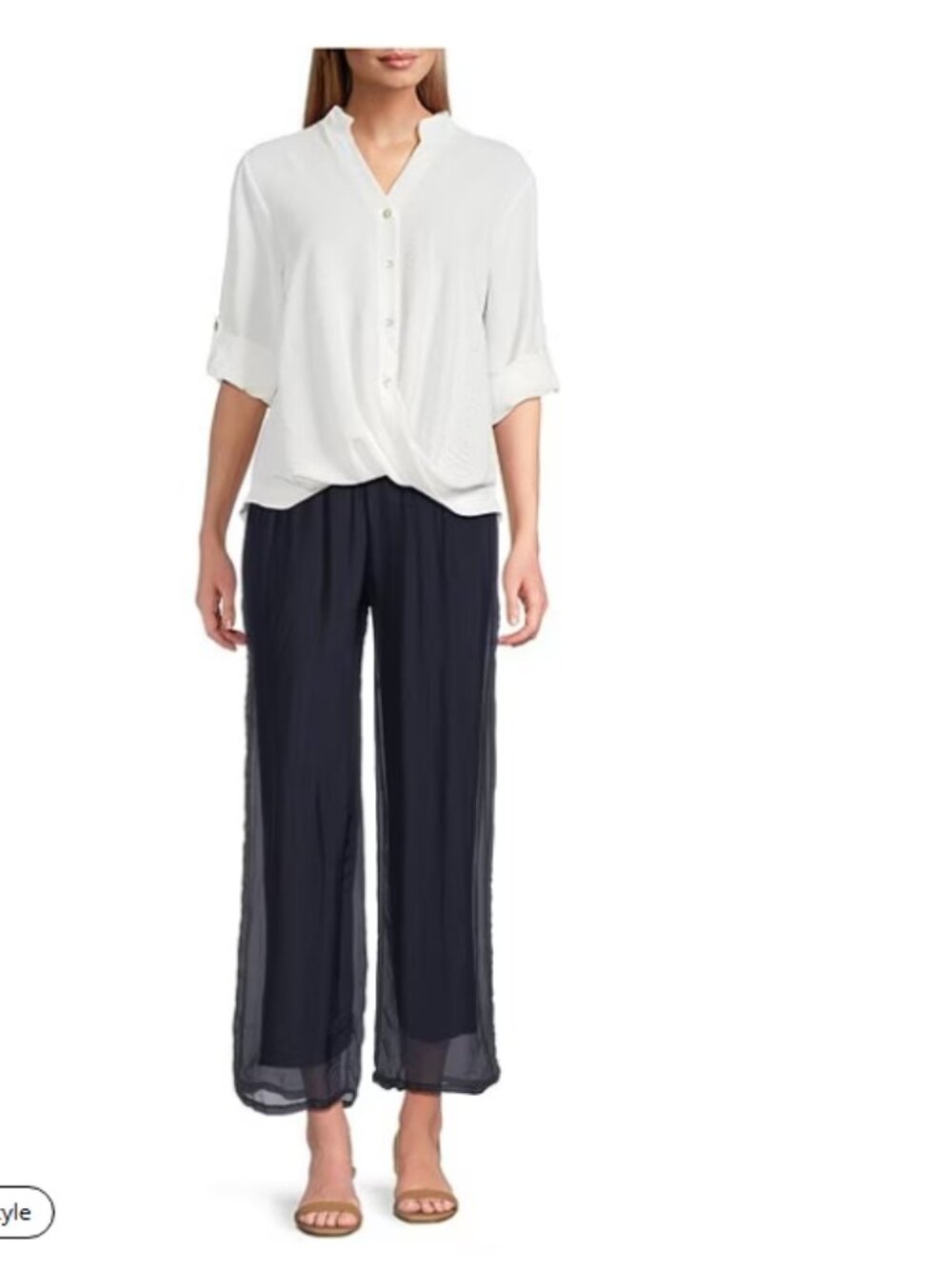 EUC MADE IN ITALY Silky Wide Leg Pull-On Pants Black One Size